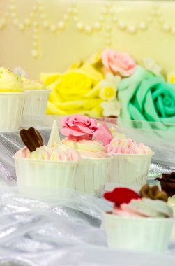 Tatlı düğün cupcakes.