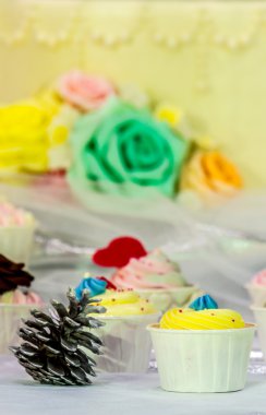 Tatlı düğün cupcakes.