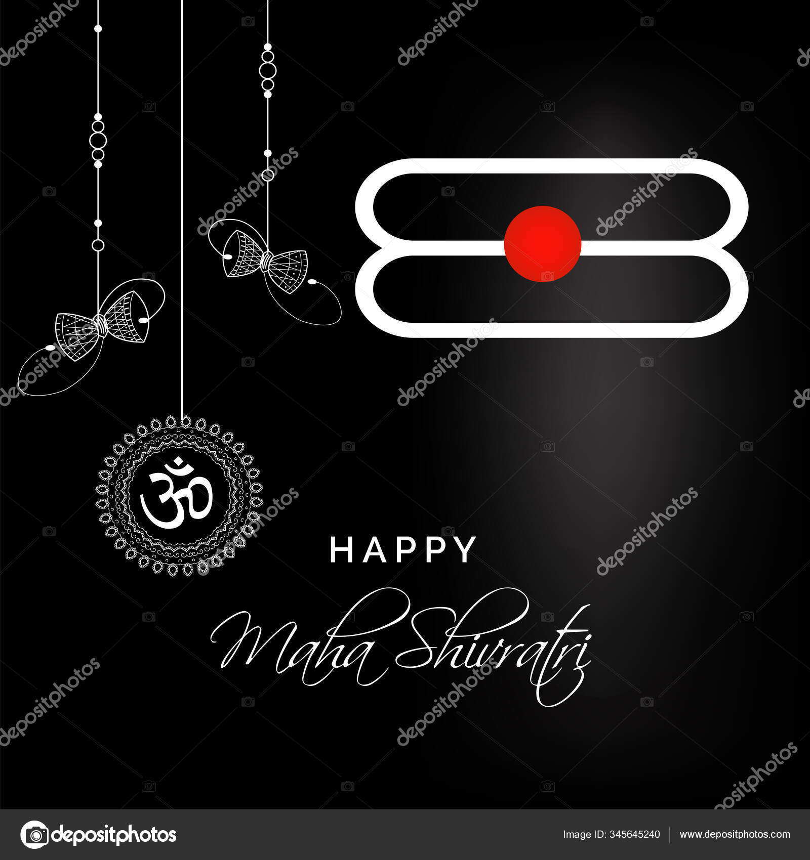 Illustration Greeting Card Maha Shivratri Hindu Festival Celebrated Lord  Shiva Stock Vector Image by ©gajendragorana #345645240