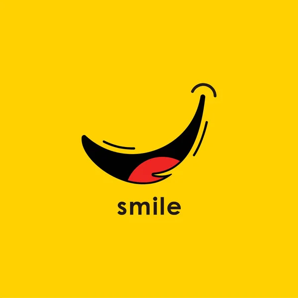 Logotipo de sonrisa para el diseño de la bandera y la plantilla elegante — Archivo Imágenes Vectoriales