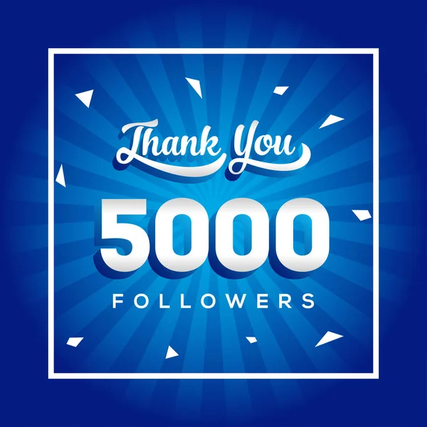 5000 Gracias Seguidores Vector Para Medios Diseño Social — Vector de stock