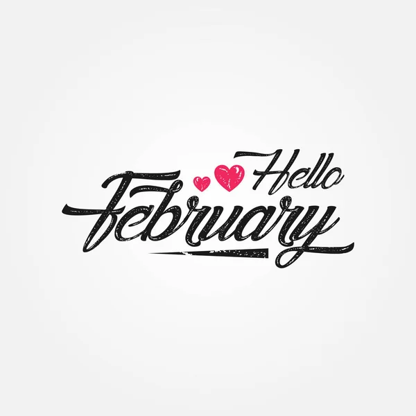Hello February Vector Design Template Background — 스톡 벡터