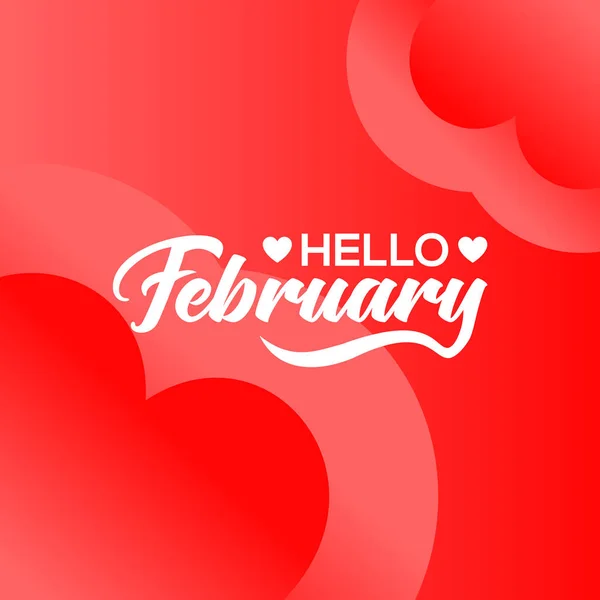 Hola febrero Vector Diseño Plantilla Fondo — Vector de stock