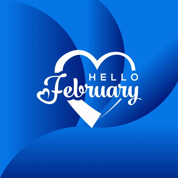 Hello February Vector Design Template Background — Stockový vektor