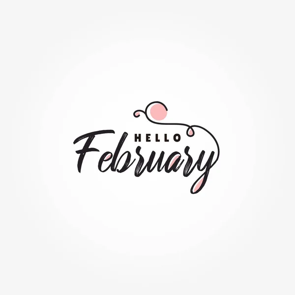 Hello February Vector Design Template Background — Stock Vector