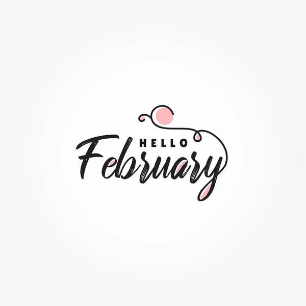 Hello February Vector Design Template Background — 스톡 벡터