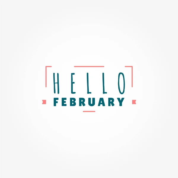 Hello February Vector Design Template Background — ストックベクタ