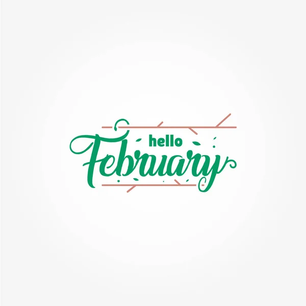 Hello February Vector Design Template Background — ストックベクタ