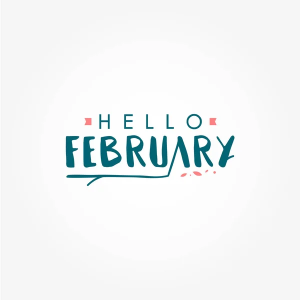 Hello February Vector Design Template Background — ストックベクタ