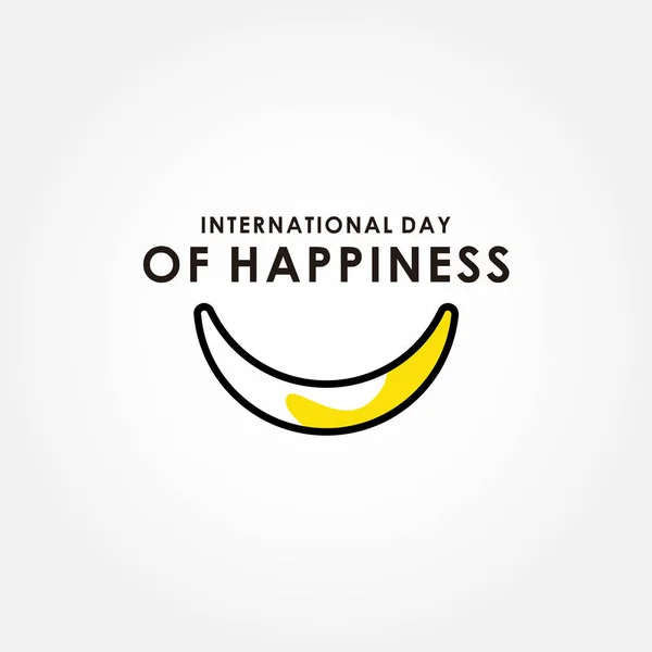Dia Internacional de Design de Vetor de Felicidade para Bandeira ou Fundo — Vetor de Stock
