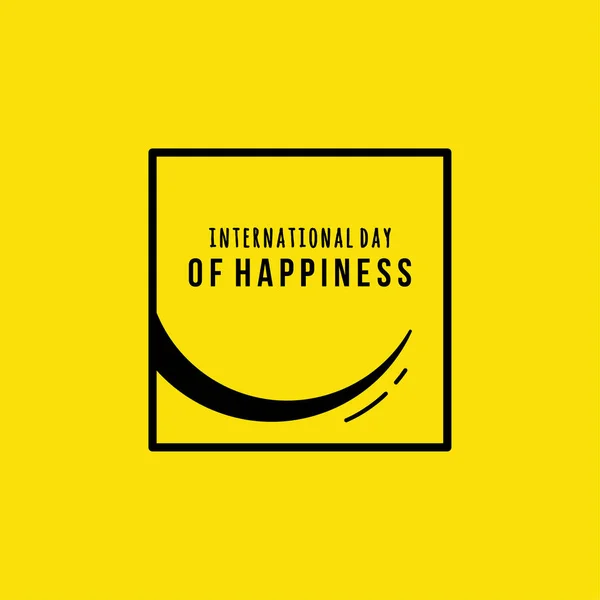 Dia Internacional de Design de Vetor de Felicidade para Bandeira ou Fundo — Vetor de Stock