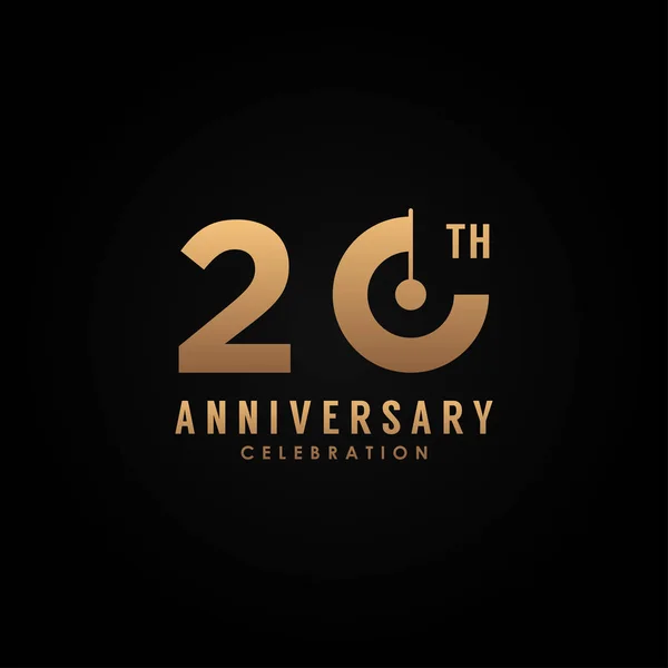 Números de oro del aniversario de la línea 20 para celebrar el momento — Archivo Imágenes Vectoriales