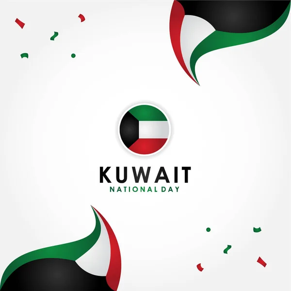 Kuwait National Day Vector Design For Banner or Background — 스톡 벡터