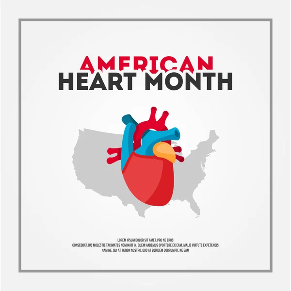 American Heart Month Vector Design For Banner or Background