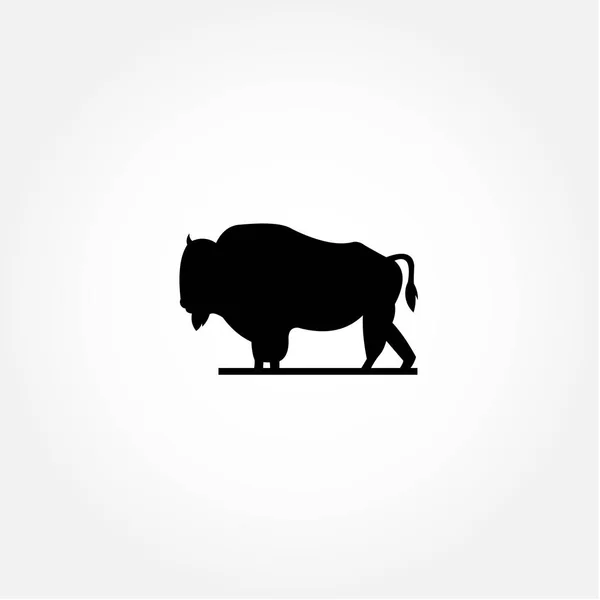 Vector de silueta animal de búfalo para bandera o fondo — Vector de stock