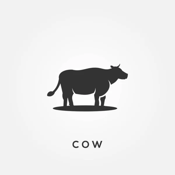 Sylwetka krowy Wektor na sztandar lub tło — Wektor stockowy