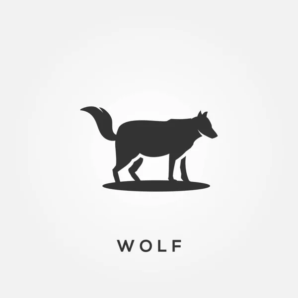 オオカミ動物シルエットベクトル用バナーまたは背景 — ストックベクタ