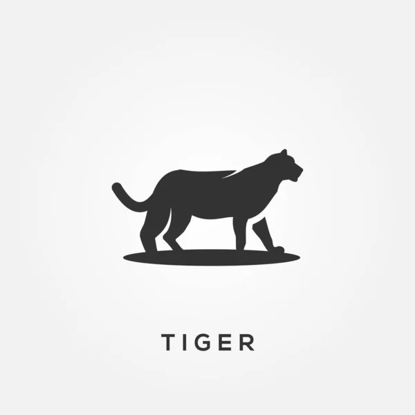 Tiger Animal Silhouette Vector para banner ou fundo —  Vetores de Stock