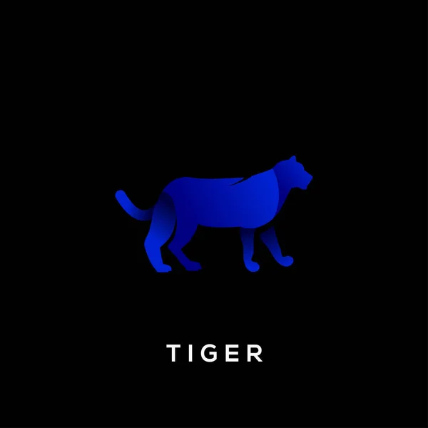 Tiger Animal Silhouette Vector para banner ou fundo —  Vetores de Stock