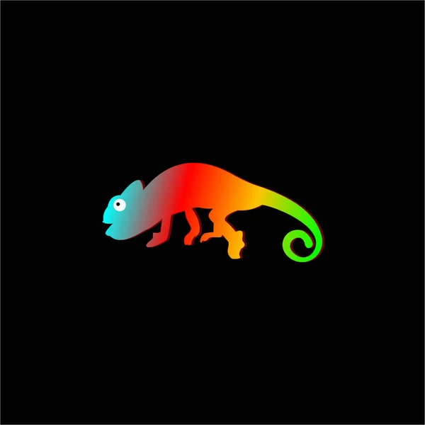 Chameleon Animal Silhouette Vector Design — ストックベクタ