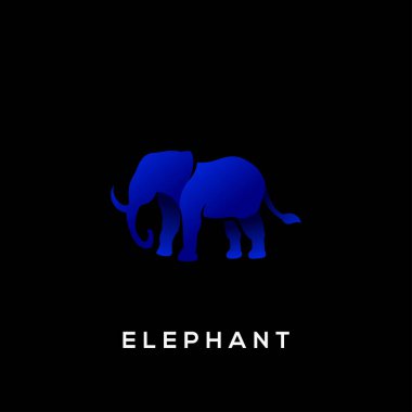 Banner veya Arkaplan için Fil Hayvanı Siluet Vektörü