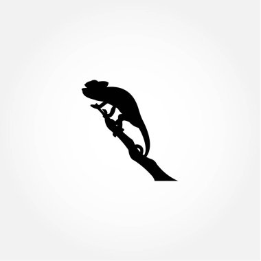Banner veya Arkaplan için Bukalemun Hayvan Silüeti Vektörü