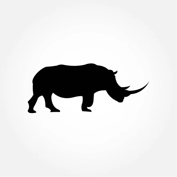 Vector de silueta animal de rinoceronte para banner o fondo — Vector de stock