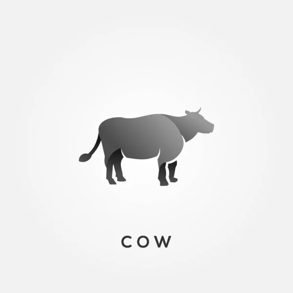 Cow Animal Silhouette Vector Design — ストックベクタ