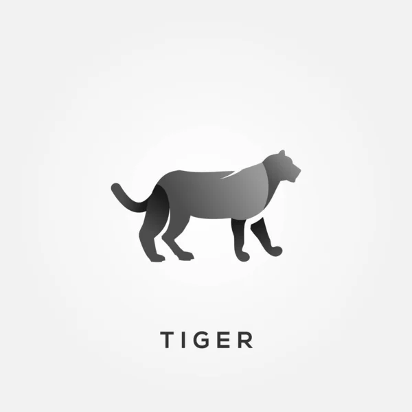 Diseño de vectores de silueta animal de tigre — Vector de stock