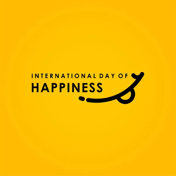 Dia Internacional da Felicidade Vector Design — Vetor de Stock