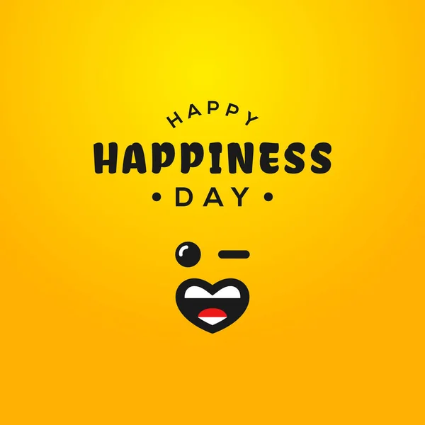 Giornata Internazionale della Felicità Vector Design — Vettoriale Stock