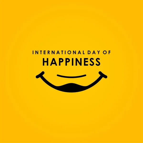 Dia Internacional da Felicidade Vector Design — Vetor de Stock
