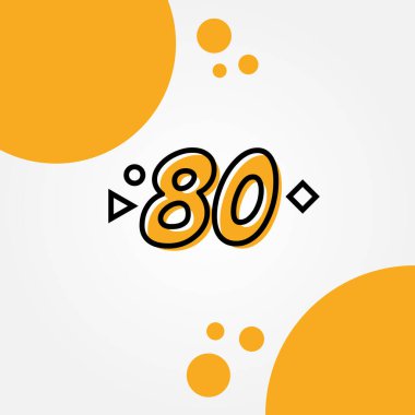 80 Sarı Hat Yıldönümü Numarası Tasarımı