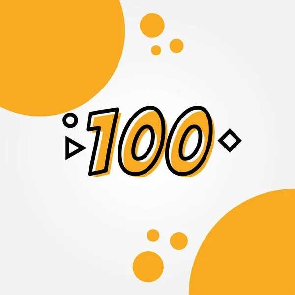 100 Yellow Line Anniversary Numbers Design — Stockvektor
