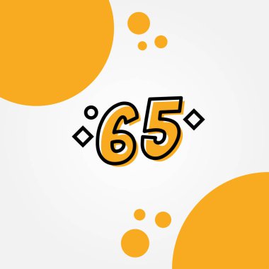 65 Sarı Hat Yıldönümü Numarası Tasarımı