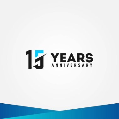 15 Yıl Yıldönümü Siyah Mavi Zarif Tasarım