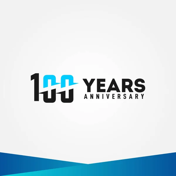 100 Jaar Anniversary Black Blue Elegant Design — Stockvector