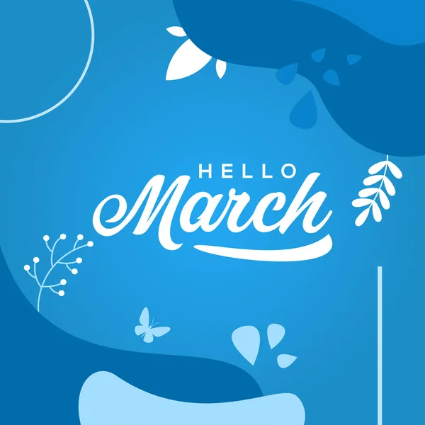 Olá March Banner Vector Design Para Celebrar Momento —  Vetores de Stock