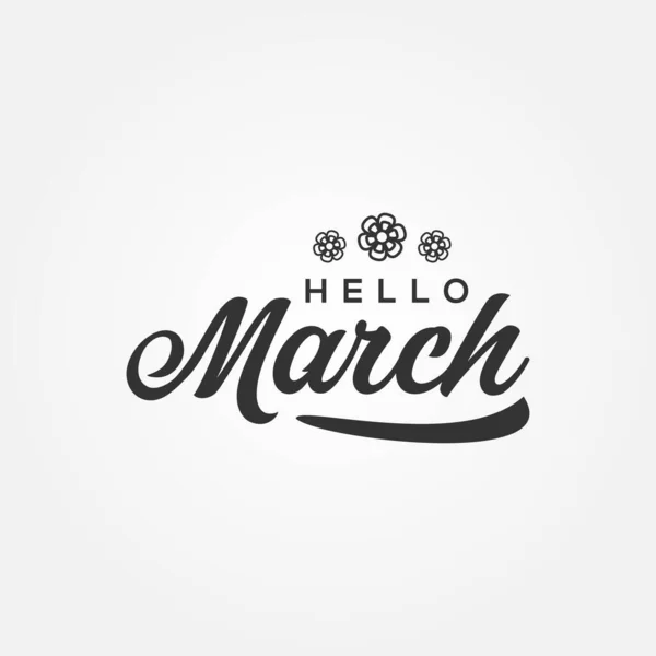 Olá March Banner Vector Design Para Celebrar Momento —  Vetores de Stock