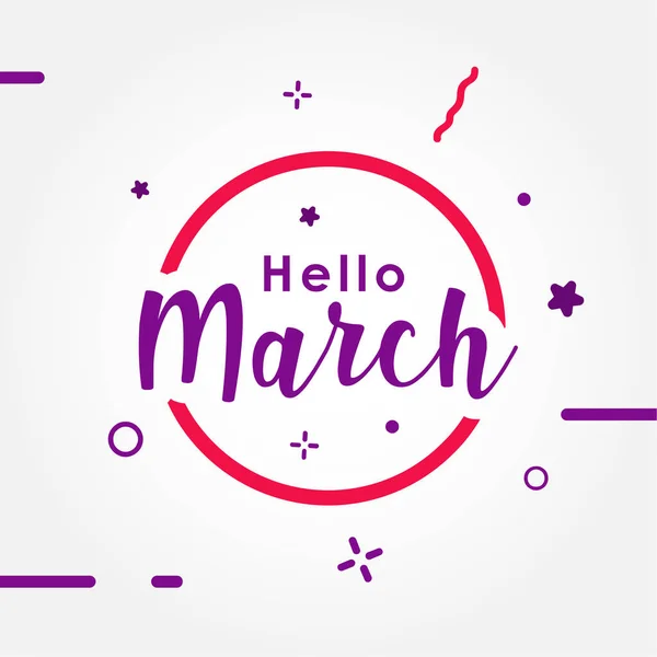 Ciao March Banner Vector Design Celebrare Momento — Vettoriale Stock