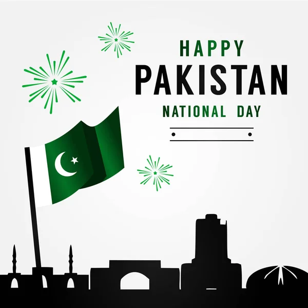 Pakistan Onafhankelijkheidsdag Nationale Dag Vector Ontwerp Voor Het Vieren Van — Stockvector