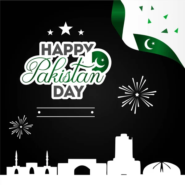 Ημέρα Ανεξαρτησίας Πακιστάν Σχεδιασμός Διανυσμάτων Εθνικής Ημέρας Για Γιορτάστε Στιγμή — Διανυσματικό Αρχείο