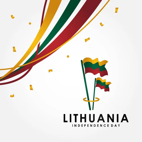 立陶宛独立日旗帜或背景矢量设计 — 图库矢量图片