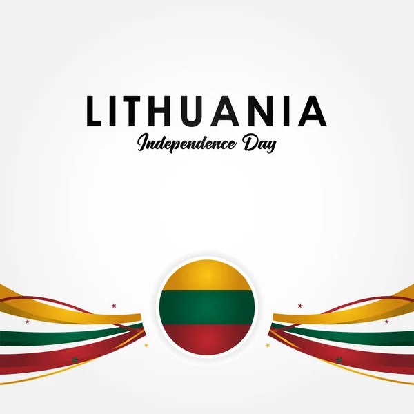 立陶宛独立日旗帜或背景矢量设计 — 图库矢量图片