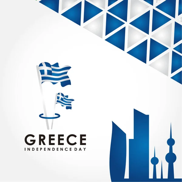 День Незалежності Греції Векторний Дизайн Прапора Або Фону — стоковий вектор