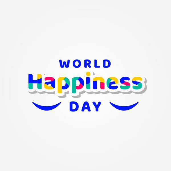 Conception Vectorielle Journée Mondiale Bonheur Pour Bannière Fond — Image vectorielle