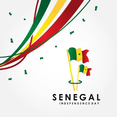 Senegal Bağımsızlık Günü Sancak veya Arkaplan Tasarımı