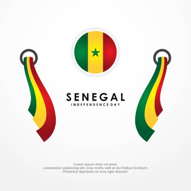 Senegal Bağımsızlık Günü Sancak veya Arkaplan Tasarımı