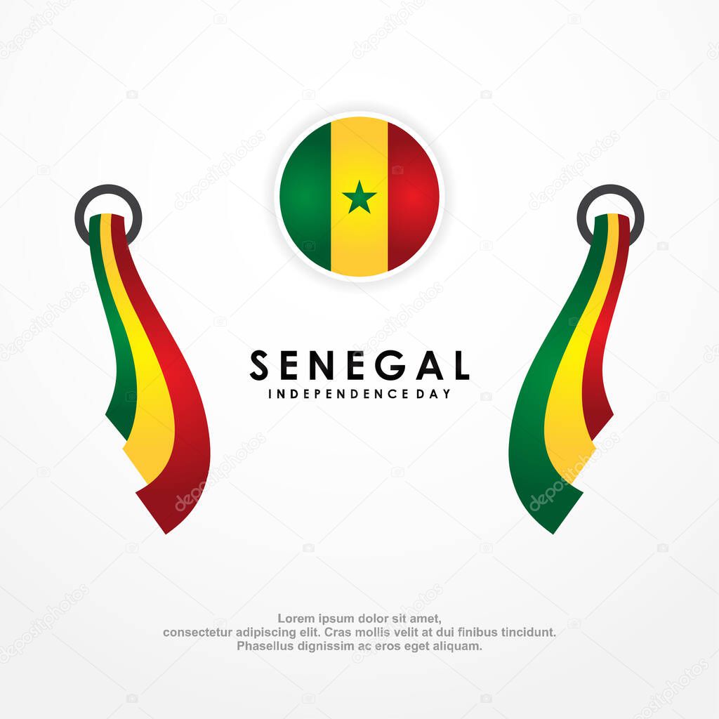 Senegal Independence Day Vector Design For Banner or Background