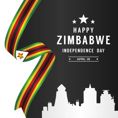 Sancak veya Arkaplan için Zimbabwe Bağımsızlık Günü Vektör Tasarımı